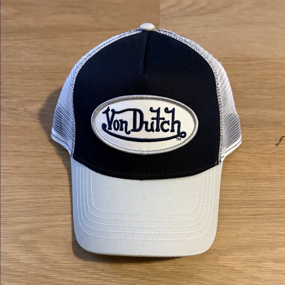 Von Dutch Dark Blue Trucker Hat with White Mesh